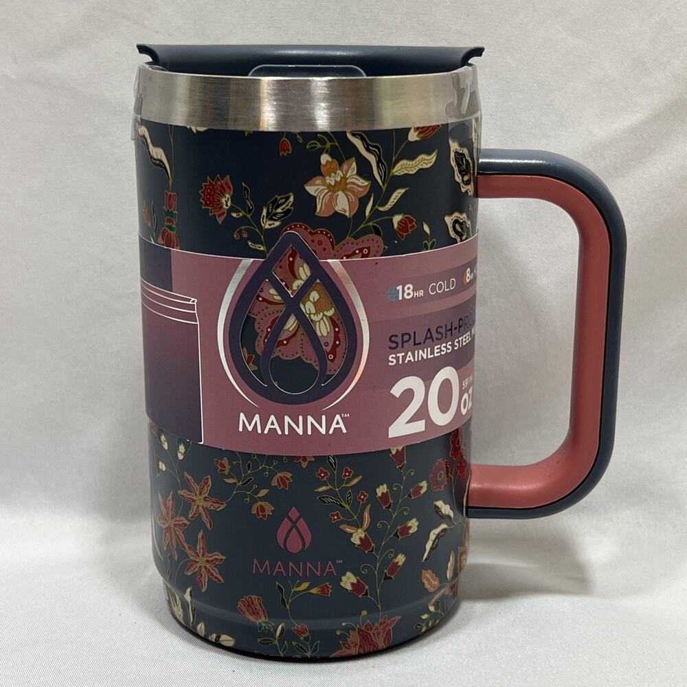 Manna 20oz Boulder Splash-Proof Stainless Steel Mug Floral 3D Floral Botanical